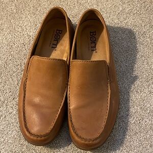 Born Men's Tan Leather Slip-On Loafers